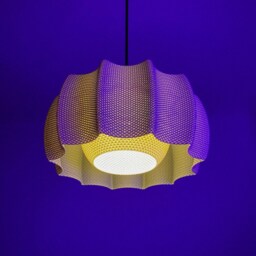 Kara Pendant Lamp, Modern Ripple Mesh Contemporary 3D Printed Lighting - thumbnail 4