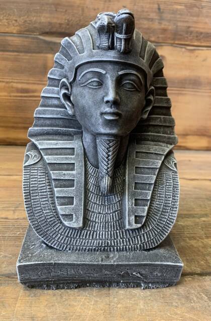 Stone Garden Egyptian Medium Highlighted Head Tutankhamen Statue Ornament - image 1