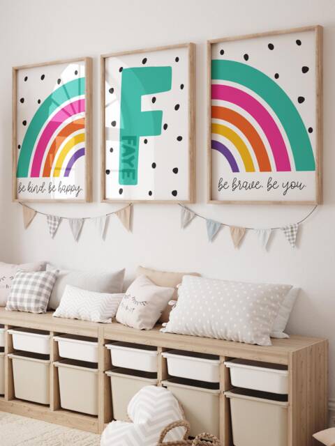 Set Of 3 Girls Bedroom Prints, Positive Affirmation Decor, Motivational Inspirational Wall Art, Playroom - image 1