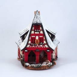 Handmade Ceramic Tealight Holder - Miniature Of The Original Old Smithery in Rothenburg - thumbnail 3