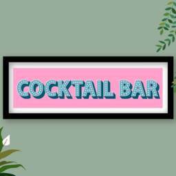 Framed Cocktail Bar Print, Sign, Wall Art Sign Bar, Cart Art, Decor, Themed - thumbnail 3