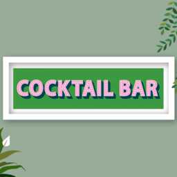 Framed Cocktail Bar Print, Sign, Wall Art Sign Bar, Cart Art, Decor, Themed - thumbnail 2