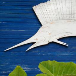 Sailfish Wall Decor Beach Coastal Saltwater Fish Art Oversized Sail Sign Outdoor House Gift For Him - thumbnail 2