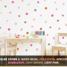 Rainbow Polka Dot Wall Decals - Removable Stickers, Kids Room Decor, Nursery Art, Peel-And-Stick Confetti - thumbnail 3