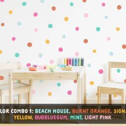 Rainbow Polka Dot Wall Decals - Removable Stickers, Kids Room Decor, Nursery Art, Peel-And-Stick Confetti - thumbnail 2