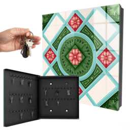 Floral Geometry Key Cabinet For Home, Green Box Geometric Backgrounds & Patterns, Lovers Of Modern Elegant Designs