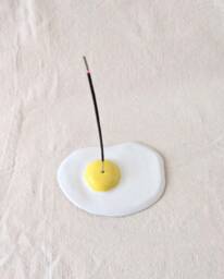 Sunny Side Up - Ceramic Egg Incense Holder