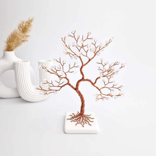 Clear Quartz Tree, 15Th Anniversary Gift, Birthday April Birthstone - image 1