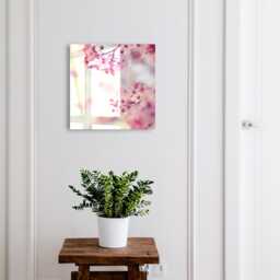 Floral Charm Key Cabinet For Home, Pink Industrial Box, Romantic Flowers & Plants, Lovers Of Nature Elegance