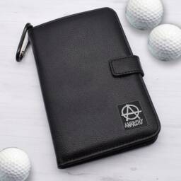 Anarchy Design - Personalised Leatherette Golf Organiser Complete With Divot Repairer, Marker, Tees, Scorecard & Pencils