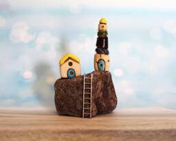 Nautical Art, Lighthouse Decor, Unique Ceramics, Rustic Home Clay Christmas Gift For Him, Hanukkah Gift, Tiny Ceramic House, Art