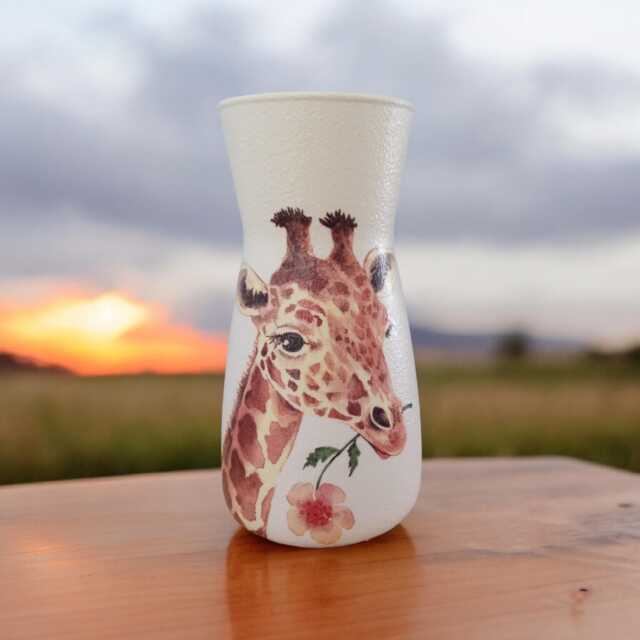 Cute Giraffe Flower Vase, Themed Gifts, Animal Lovers, Wildlife Decor, Gifts For Mum, Her, Cute Vase - image 1