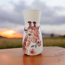 Cute Giraffe Flower Vase, Themed Gifts, Animal Lovers, Wildlife Decor, Gifts For Mum, Her, Cute Vase - thumbnail 1