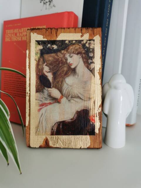 Lady Lilith Wood Wall Art Dante Gabriel Rossetti, Gold Gilding - image 1