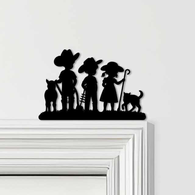 Door Topper Children Farm Animals Kids Room Decor Various Colours Sign - Novelty Wall Decor, Frame Art, Decorative Art - image 1