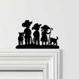 Door Topper Children Farm Animals Kids Room Decor Various Colours Sign - Novelty Wall Decor, Frame Art, Decorative Art - thumbnail 1
