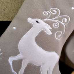 Luxury White & Silver Christmas Stocking - Personalised Embroidered Name Snowflake Or Reindeer Design UK Gift - thumbnail 3