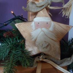 Saint Nicholas Primitive Christmas Star Decorations. Freestanding, Hanging For The Tree, Mantel, Door Handle Or Table. Bespoke, Personalised - thumbnail 3