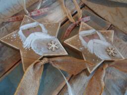 Saint Nicholas Primitive Christmas Star Decorations. Freestanding, Hanging For The Tree, Mantel, Door Handle Or Table. Bespoke, Personalised - thumbnail 1