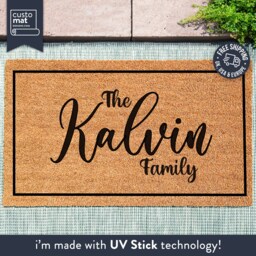 Custom Family Doormat - Closing Gift Last Name Personalized Door Mat Welcome Housewarming New Home Realtor - thumbnail 1