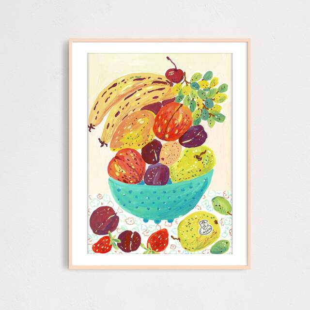 Summer Fruits Art Print, Printable Digital Gouache Illustration, Kitchen Poster, Food Wall Decor - image 1