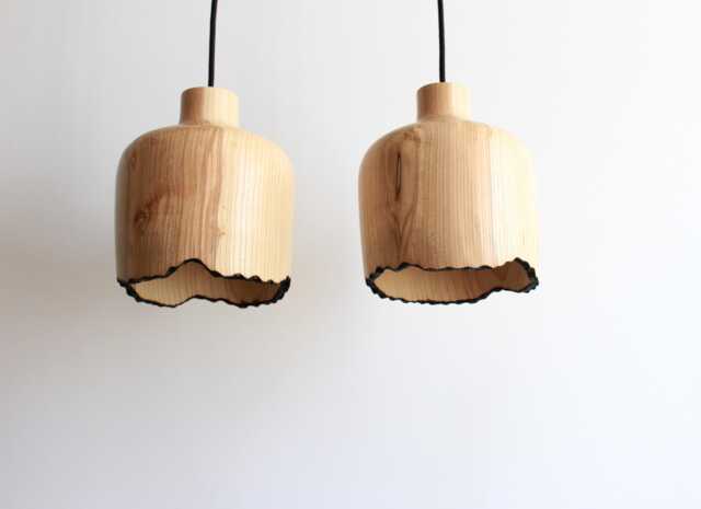 Wood Pendant Light, Rustic Kitchen Island Lighting, Small Ceiling Natural Chandelier For Bathroom - image 1