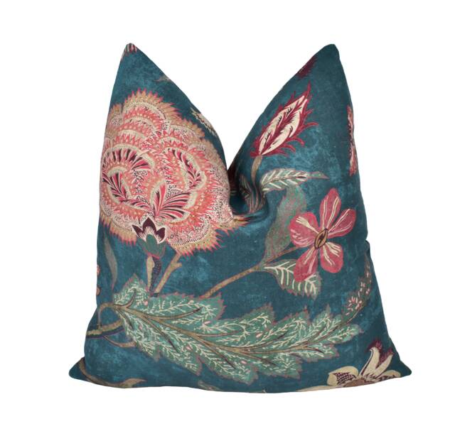 Zoffany - Indienne Print Prussian Blue/Koi Luxurious Floral Archive Cushion Cover Handmade Throw Pillow Designer Home Decor - image 1