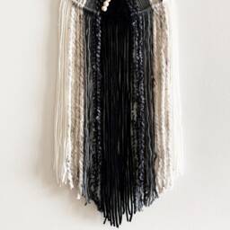 Beaded Yarn Hoop Wall Hanging Modern Boho Nursery Decor - thumbnail 3