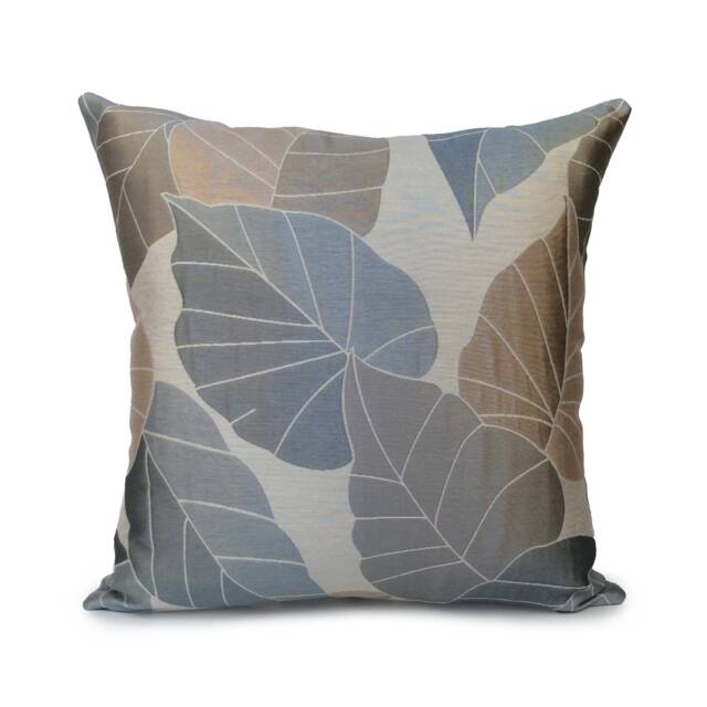 Goldish Tan, Gray & Beige Pillow, Decorative Throw Pillow Cover, Cushion Pillowcase, Accent Satin Blend, Floral Pattern - image 1
