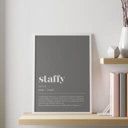 Staffy Definition Print - Customisable Staffie Dog Illustration Wall Art Minimalist Home Office Decor - thumbnail 1