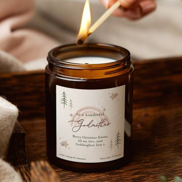 Godmother Christmas Candle Rainbow Label, Scented Soy Wax - image 1
