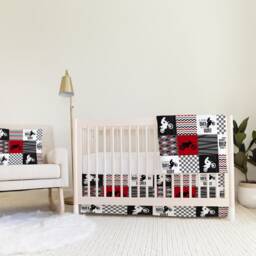 Motocross Baby Blanket Red Dirt Bike Nursery Decor - thumbnail 2
