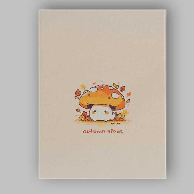 Cute Autumn Mushroom Kawaii Forest Illustration Canvas Wall Art Print Decor Picture Ready To Hang - image 1