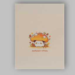 Cute Autumn Mushroom Kawaii Forest Illustration Canvas Wall Art Print Decor Picture Ready To Hang - thumbnail 1