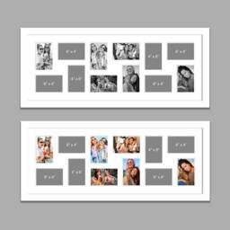 Large Multi Photo Picture Frame - Holds 12 4x6 Photos in A White Wooden With Mount - thumbnail 1