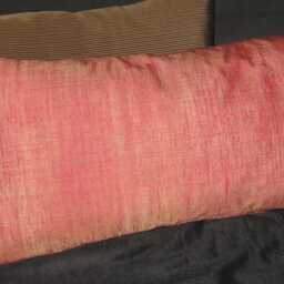 Pillow, Lumbar, Silk Pillow, Sofa Noble/Elegant, Hand-Woven Silk, Tsumugi, High-Class, Apricot Peach, 25x50cm - thumbnail 2