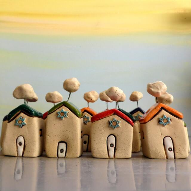 star Of David Ceramic House, Jewish Gift, Israeli Art - image 1