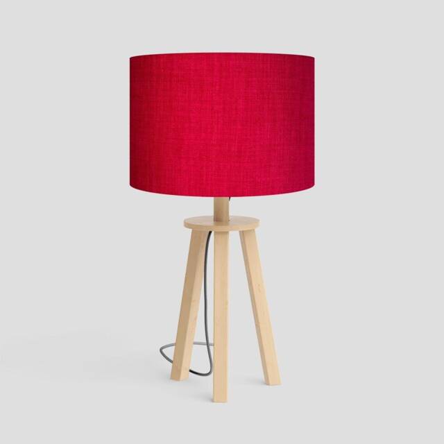 Handmade Drum Lampshade Linoso Fuchsia Fabric, Table/Floor/Ceiling - image 1