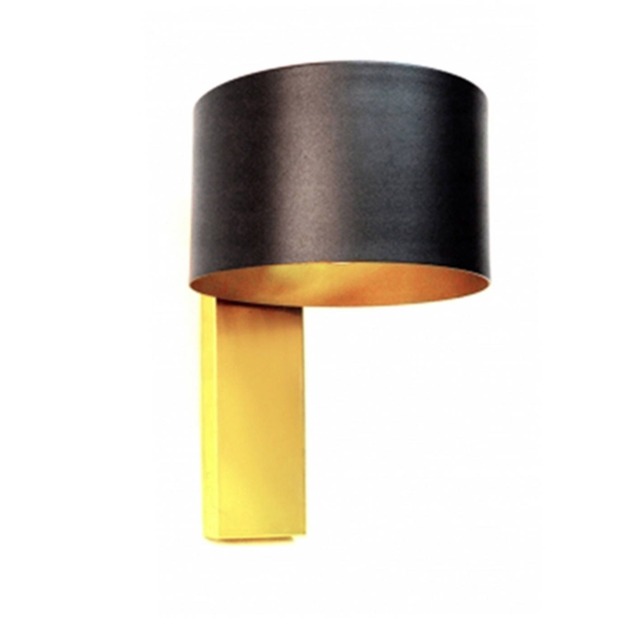 Sissi - Elegant Brass & Black Wall Lamp Cylindrical Shade For Vanity, Halls & Modern Decor - image 1
