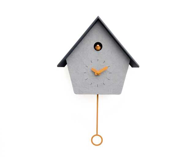 Modern Cuckoo Clock, Minimalist Wall Scandinavian Home Decor, Concrete Texture Clock - image 1