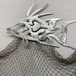 Handmade Hogfish Metal Wall Art, Coastal Home Decor - thumbnail 3