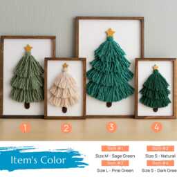Tassel Christmas Tree Decor, Framed Yarn V23 - thumbnail 3