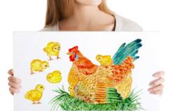 Wall Decal Hen With Chicks, Kitchen Decor, Home D??cor, Hand Painted Decals For Tiles, Walls, Furniture