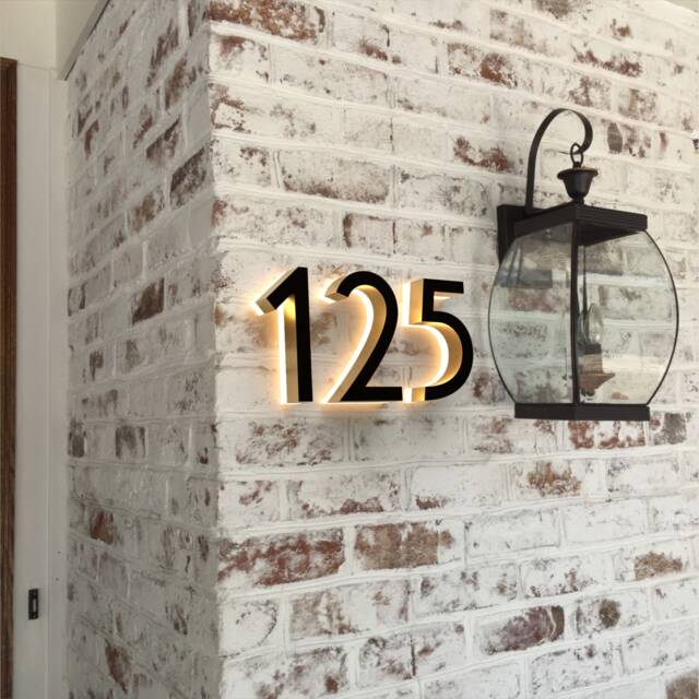 Modern Metal House Number, Hotel Room Numbers Sign, Custom Address Number Plate, Home Wall Decor, Led Door Sign - image 1
