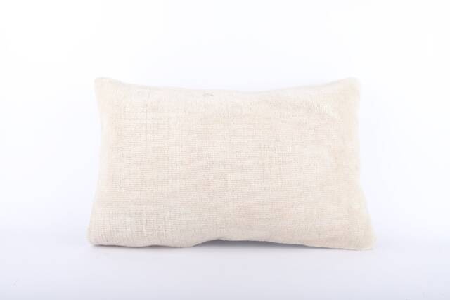 Handmade Wool Kilim Lumbar Pillow Cover Turkish Cushion - 16x24 - image 1