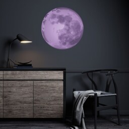 Purple Moon & Stars Watercolor Decal , Removable Wall Sticker Astronaut Space Celestial - Thevinylcreations - thumbnail 3