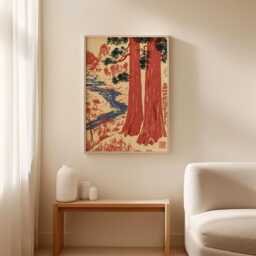 Cedar Forest Poster, Woodland Landscape Wall Art, Nature Print - thumbnail 3