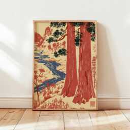 Cedar Forest Poster, Woodland Landscape Wall Art, Nature Print - thumbnail 4