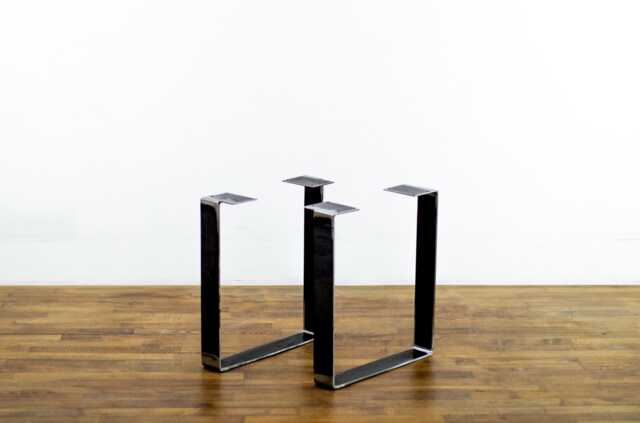 "Flat Steel Coffee Table Legs, 15"" X 21"", Height 12""-16" - image 1