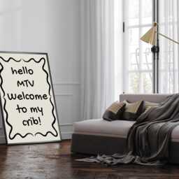 Hello Mtv Welcome To My Crib Print Cosy Home Decor - thumbnail 2